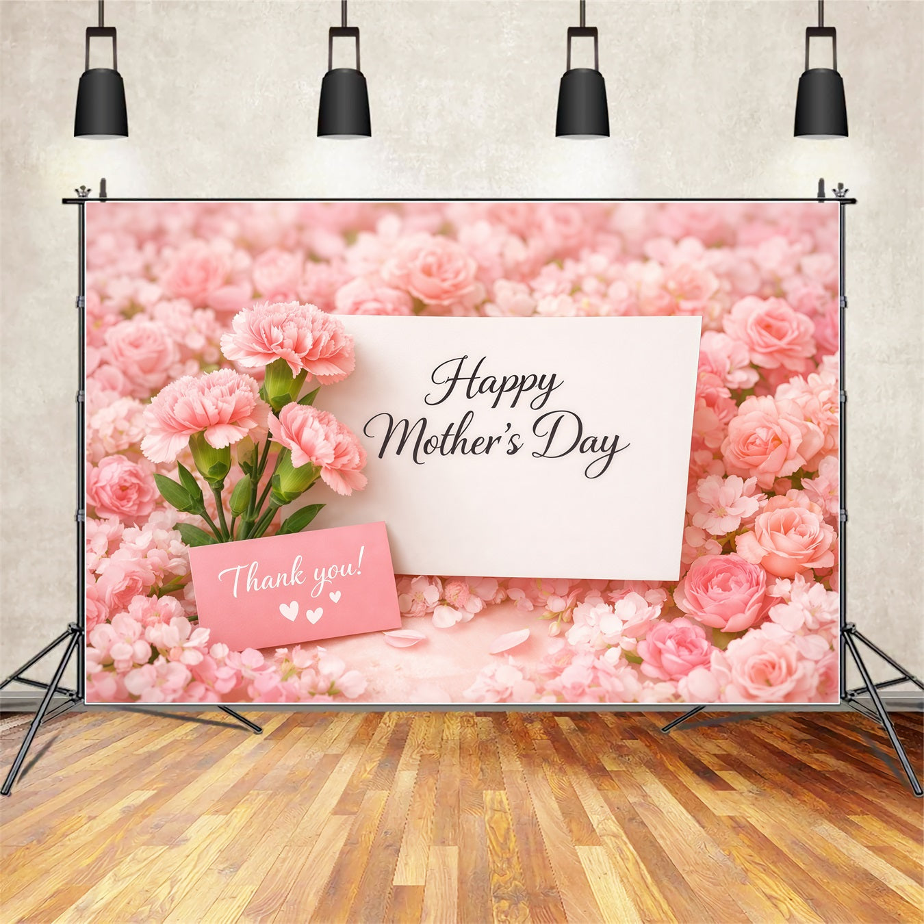 Mutter-Buchstaben Muttertag-Hintergrund Rosa Blumen-Grußkarte-Hintergrund für den Muttertag LXX63-28