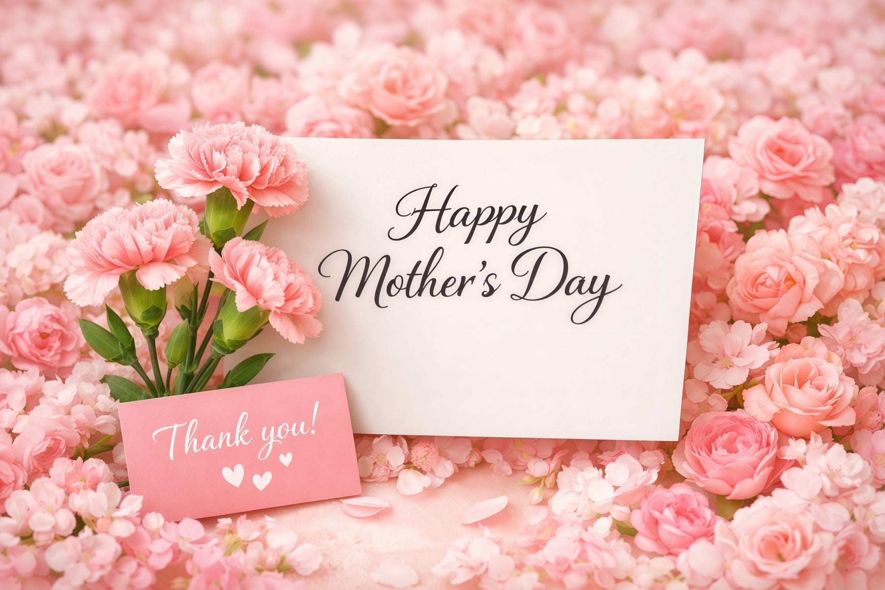 Mutter-Buchstaben Muttertag-Hintergrund Rosa Blumen-Grußkarte-Hintergrund für den Muttertag LXX63-28