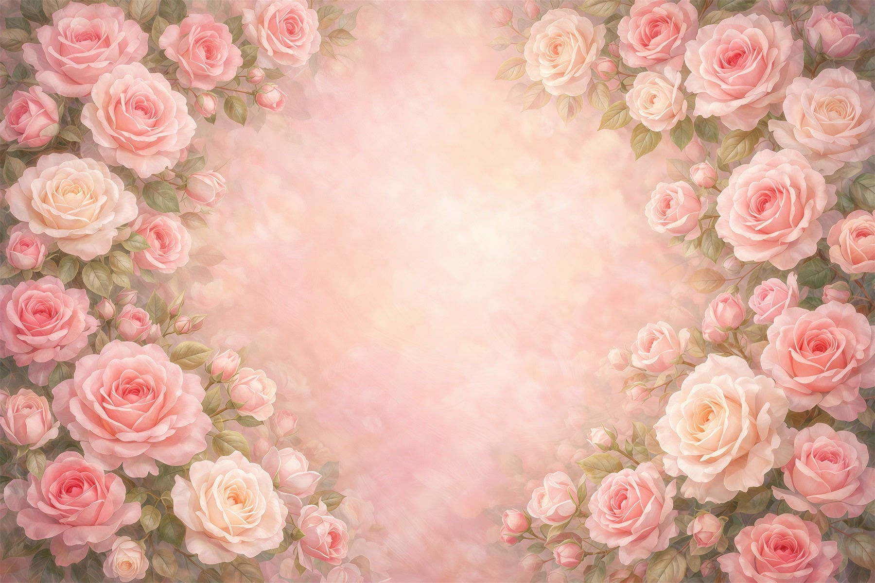 Verträumter Soft-Focus-Hintergrund zum Muttertag – Zartrosa Rosenblüten-Fotohintergründe zum Muttertag LXX63-34