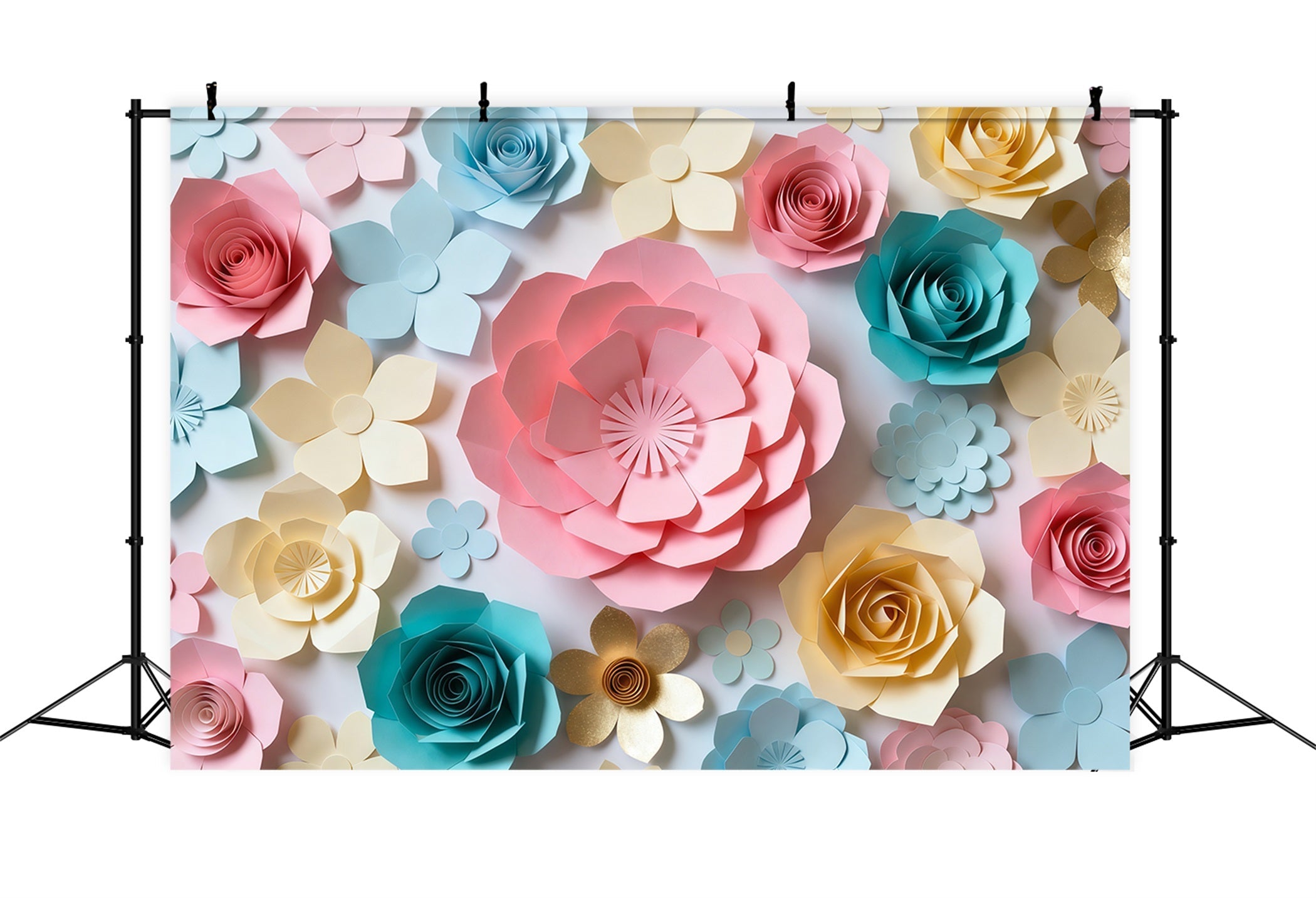 Papierblumen-Muttertags-Hintergrund Buntes Bastel-Blumenmuster Muttertags-Hintergrunddesign LXX63-61