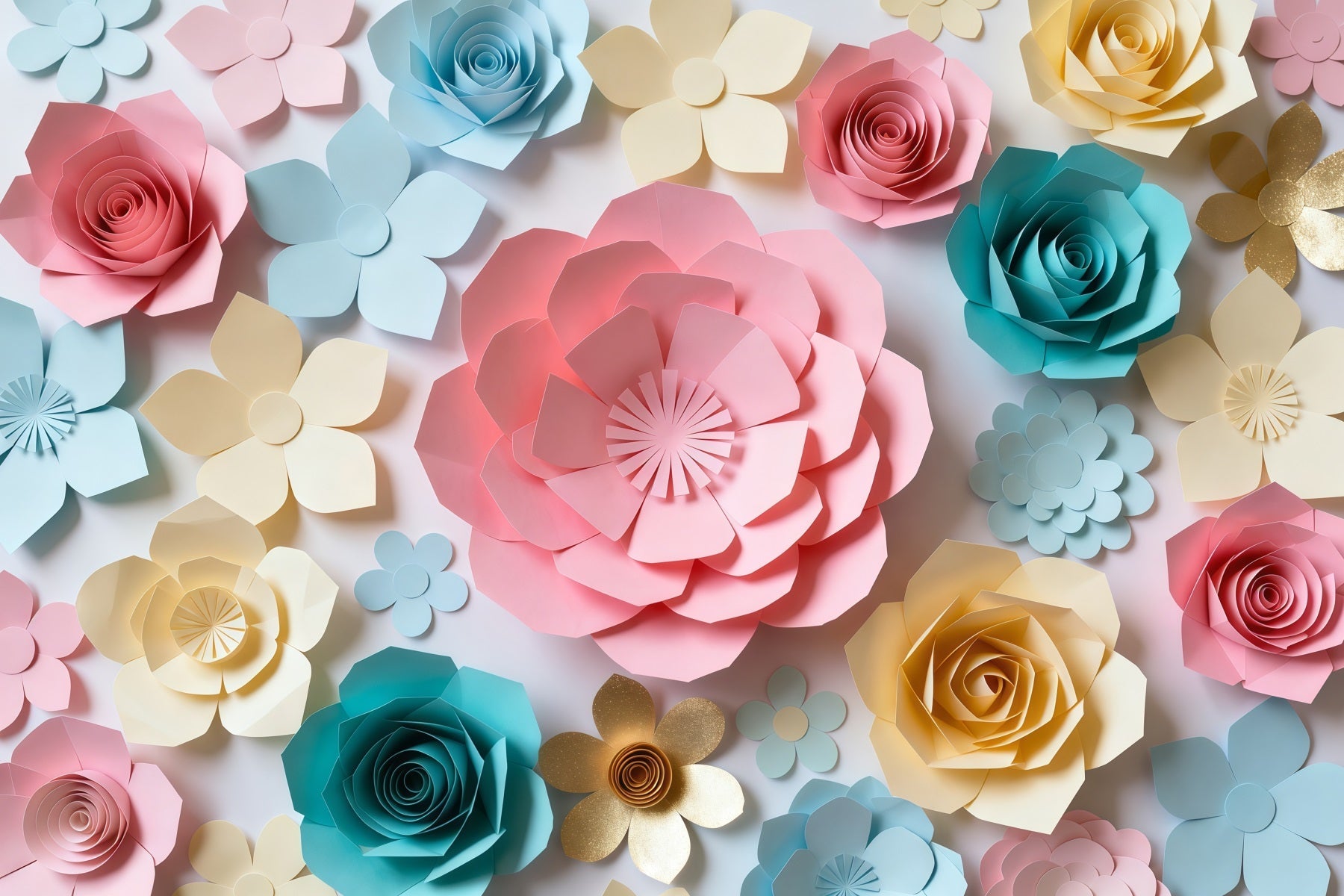 Papierblumen-Muttertags-Hintergrund Buntes Bastel-Blumenmuster Muttertags-Hintergrunddesign LXX63-61