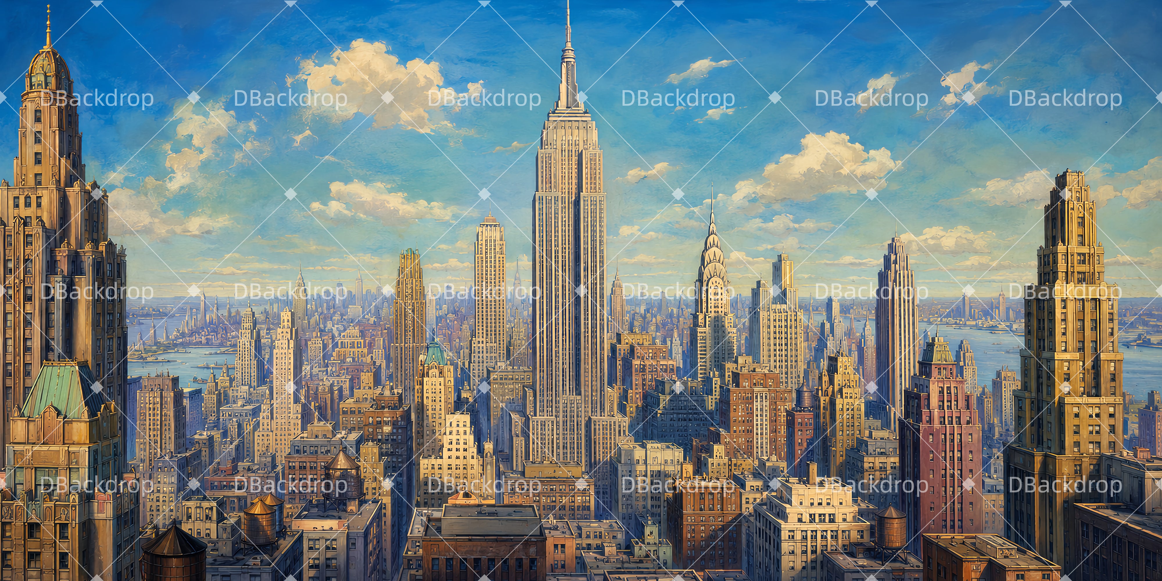 Ideen für Bühnenkulissen Manhattan Skyline Blick Kinokulisse LXX65-T49