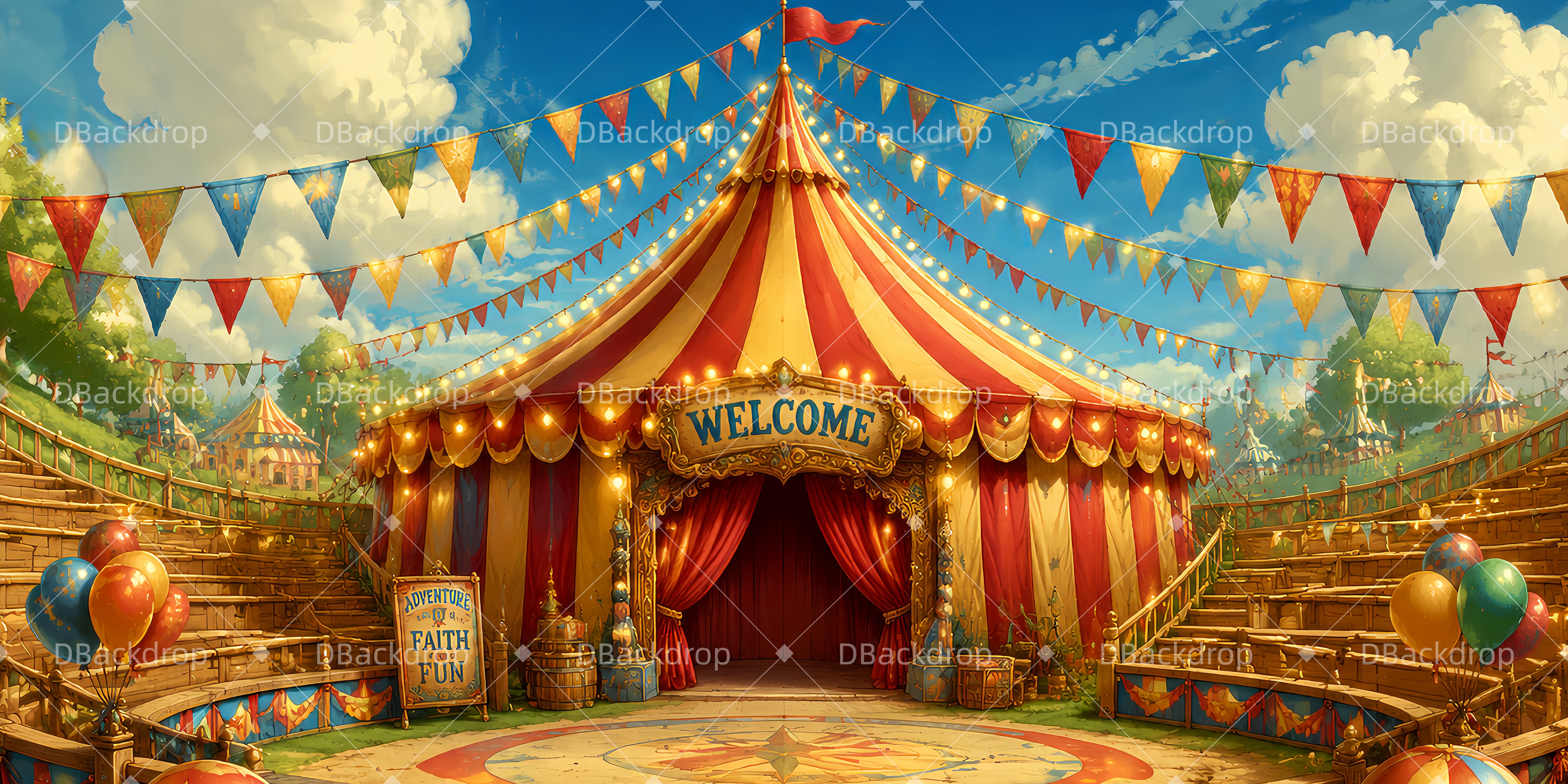 Circus Hintergrund Joyful Circus Tent VBS Hintergrunds LXX65-T6