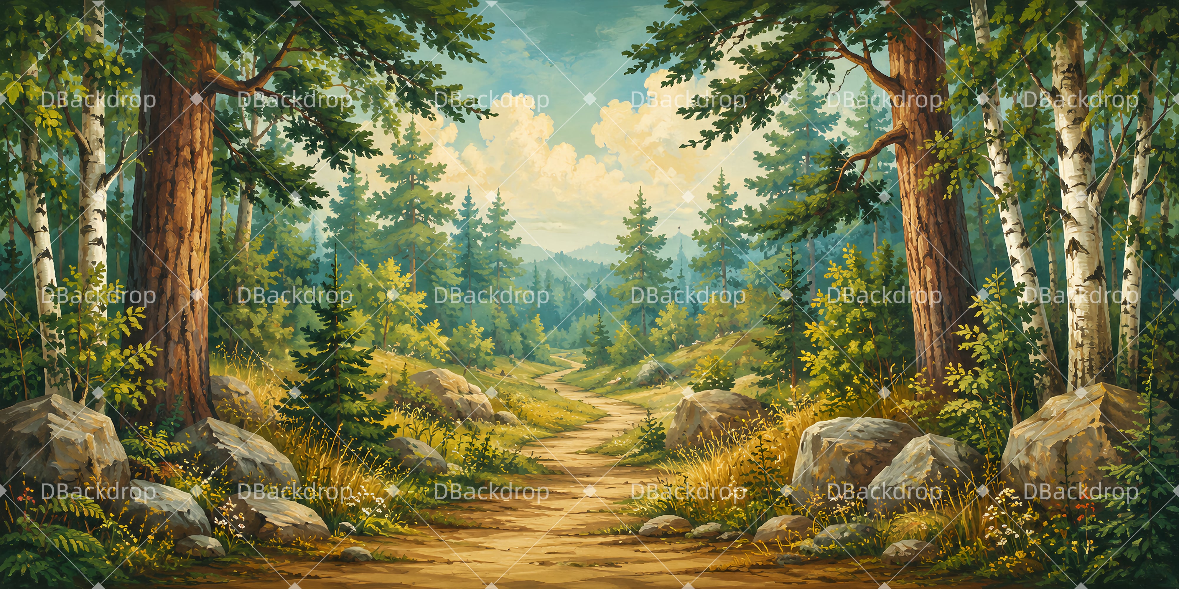 Theaterkulisse Waldfluchtweg Bühnenhintergrund Wald LXX66-T10