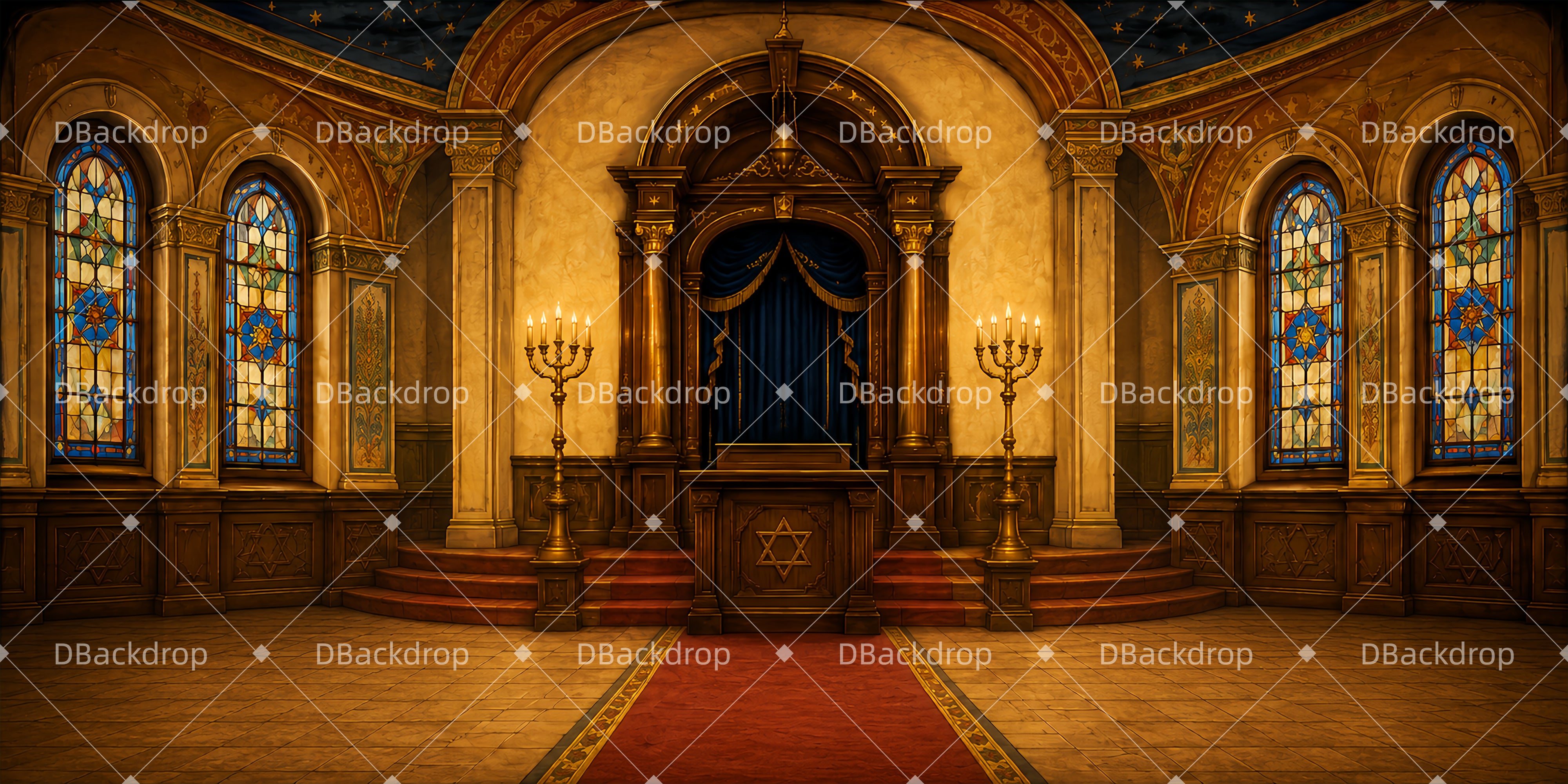 Kirchen Bühnenhintergrund Synagogenheiligtum Theaterkulisse LXX66-T41