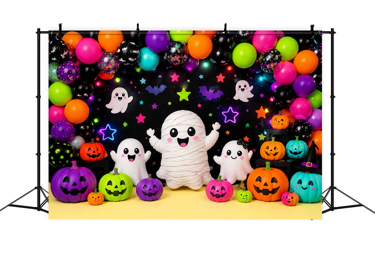 Halloween-Fotohintergrund Bunter Geister- Und Mumie-Party-Hintergrund Halloween-Geburtstagshintergrund LXX67-135