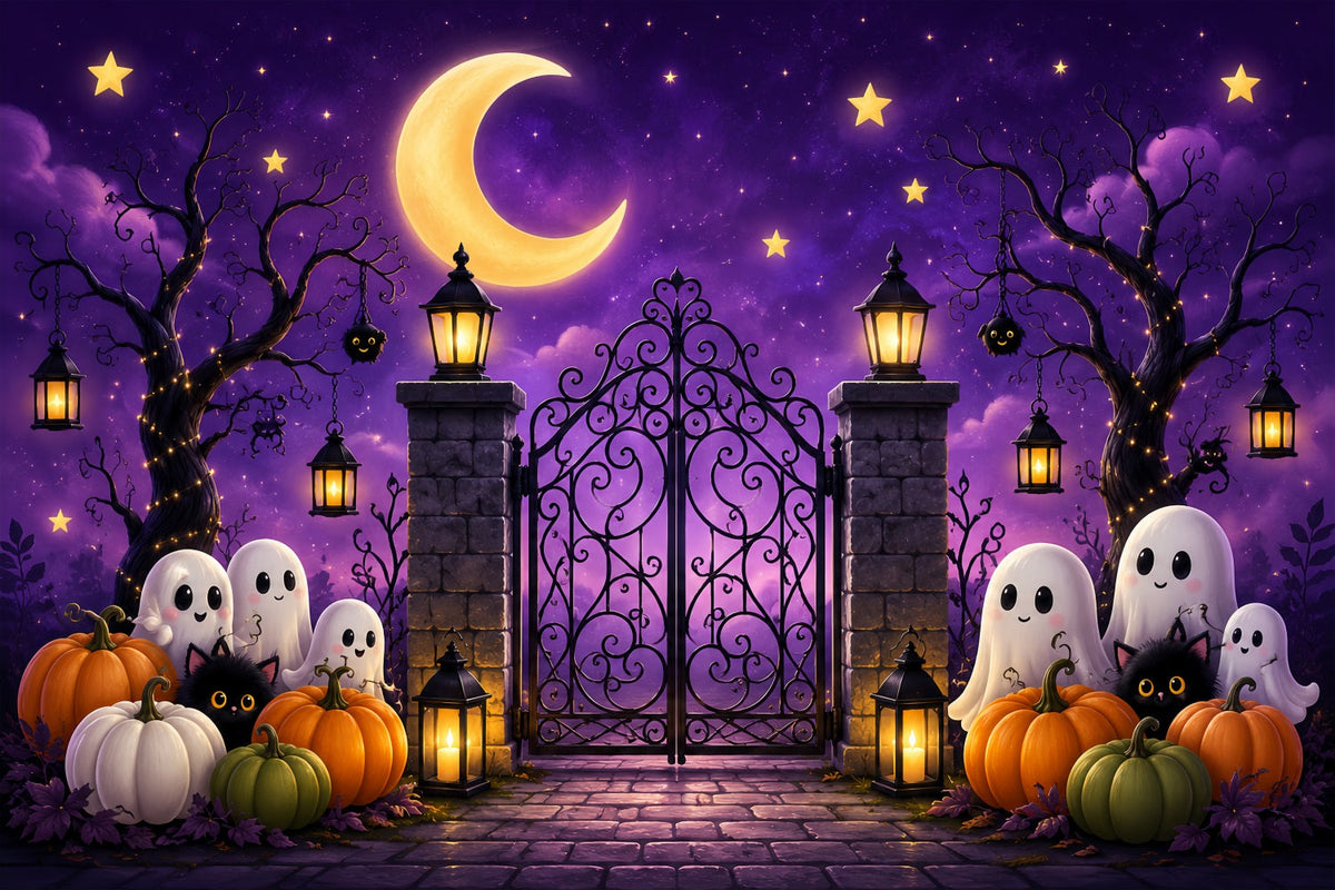 Halloween-Bogen-Hintergrund Niedliches Geister-Kürbis-Tor Große Halloween-Hintergründe LXX67-142