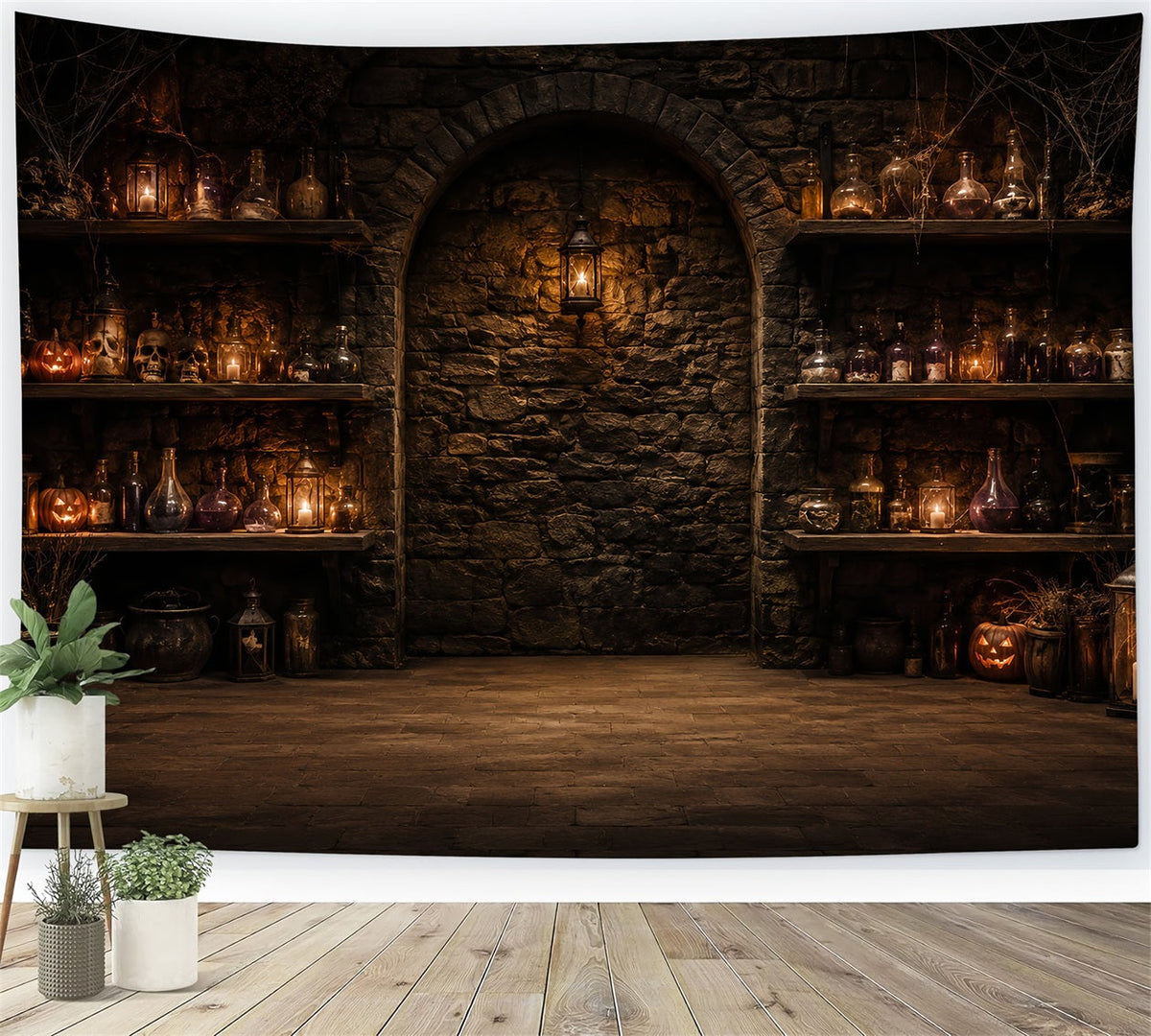 Halloween-FotohintergrundZaubertrankflasche Steinkeller Diy-Halloween-Fotohintergrund LXX67-159