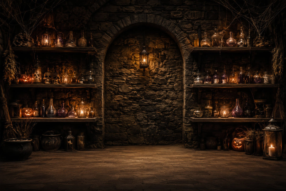 Halloween-FotohintergrundZaubertrankflasche Steinkeller Diy-Halloween-Fotohintergrund LXX67-159
