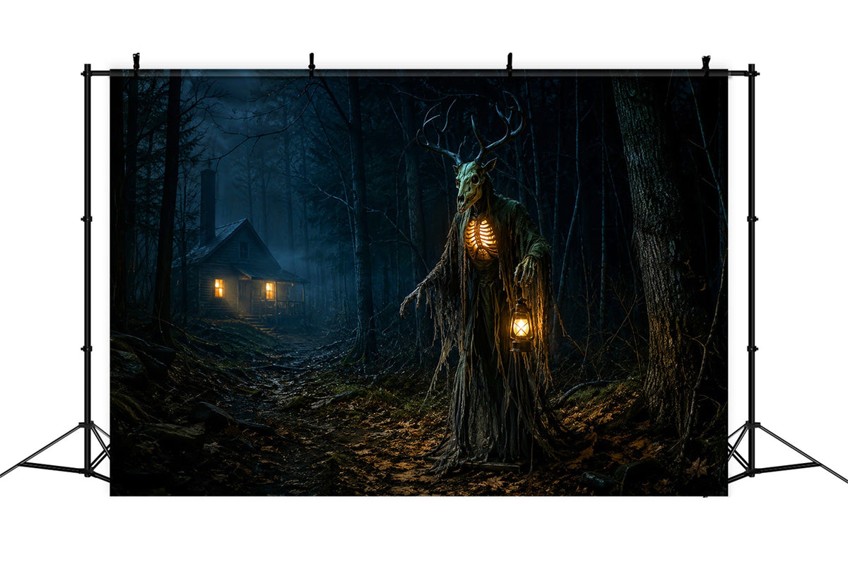 Halloween-Fotohintergrund Im FreienWaldgeist Mit Geweih LXX67-180