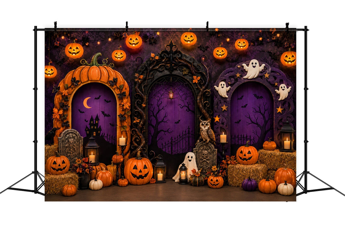 Halloween-Bogenkulisse Kürbis Geist Gotische Torbögen Große Halloween-Kulissen LXX67-192