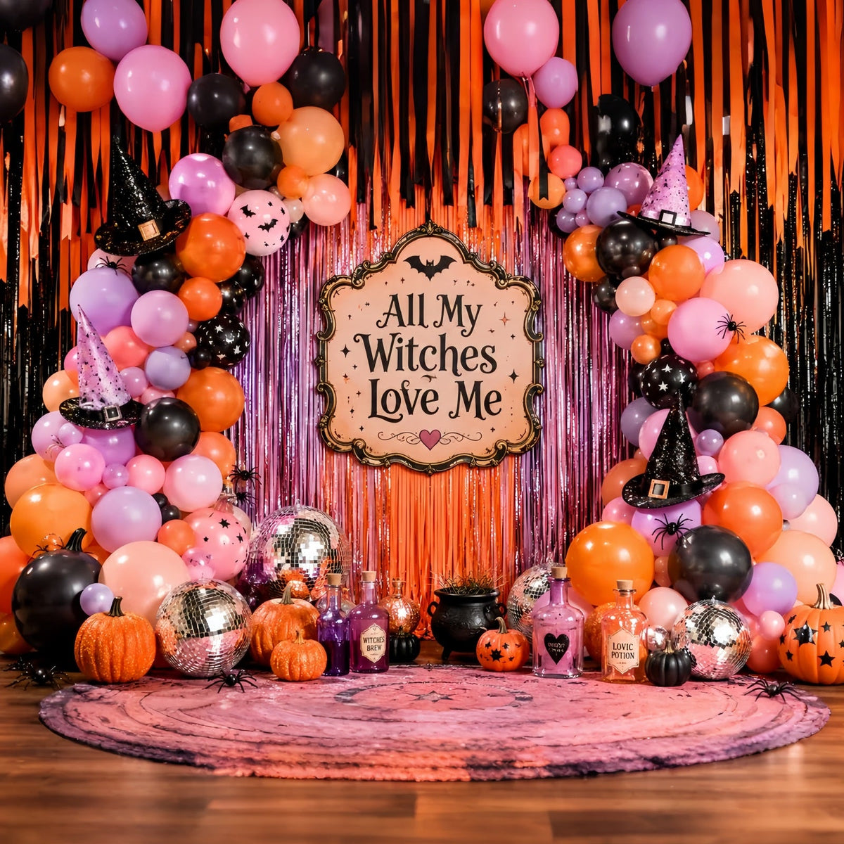 Halloween-Fotohintergrund Hexen-Ballon-Party-Hintergrund Halloween LXX67-193