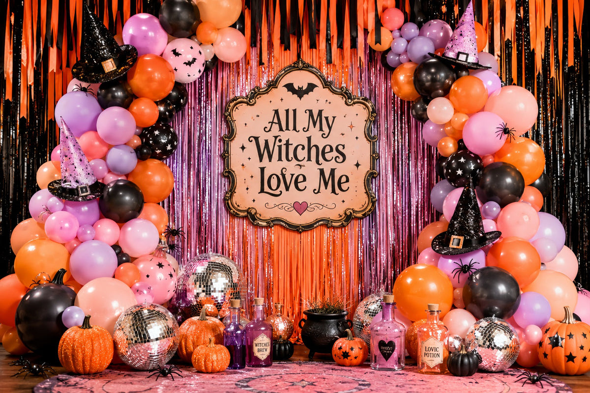 Halloween-Fotohintergrund Hexen-Ballon-Party-Hintergrund Halloween LXX67-193