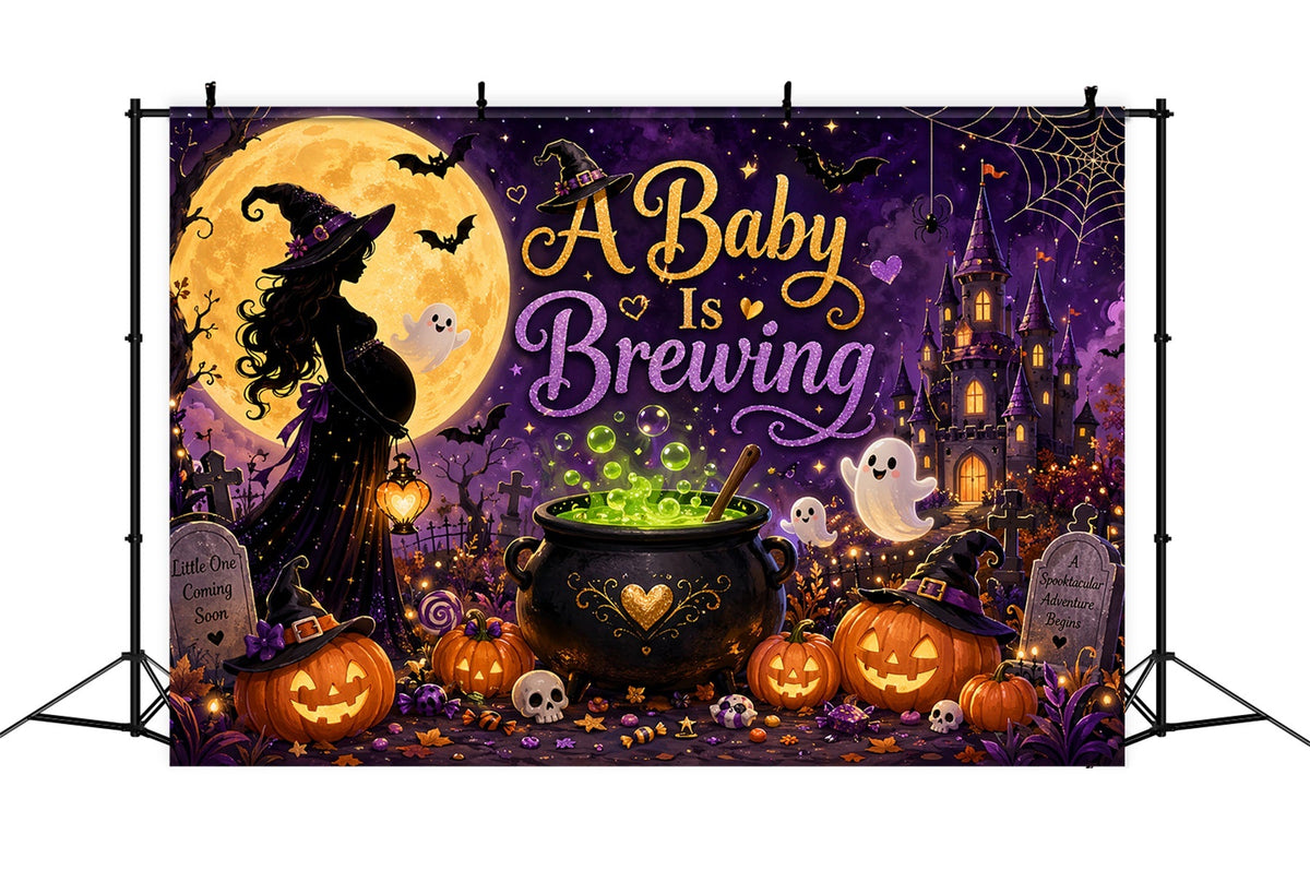 Halloween-Babyparty-Hintergrund Baby-Hexe-Braufeier-Fotografie Halloween-Hintergrund LXX67-195