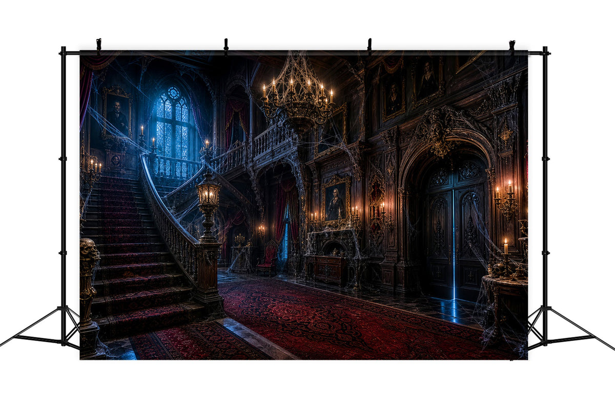 Fotohintergrund Spukhaus Spinnwebenmuster Gotisches Herrenhaus Halloween-Fotohintergrund Ideen LXX67-229