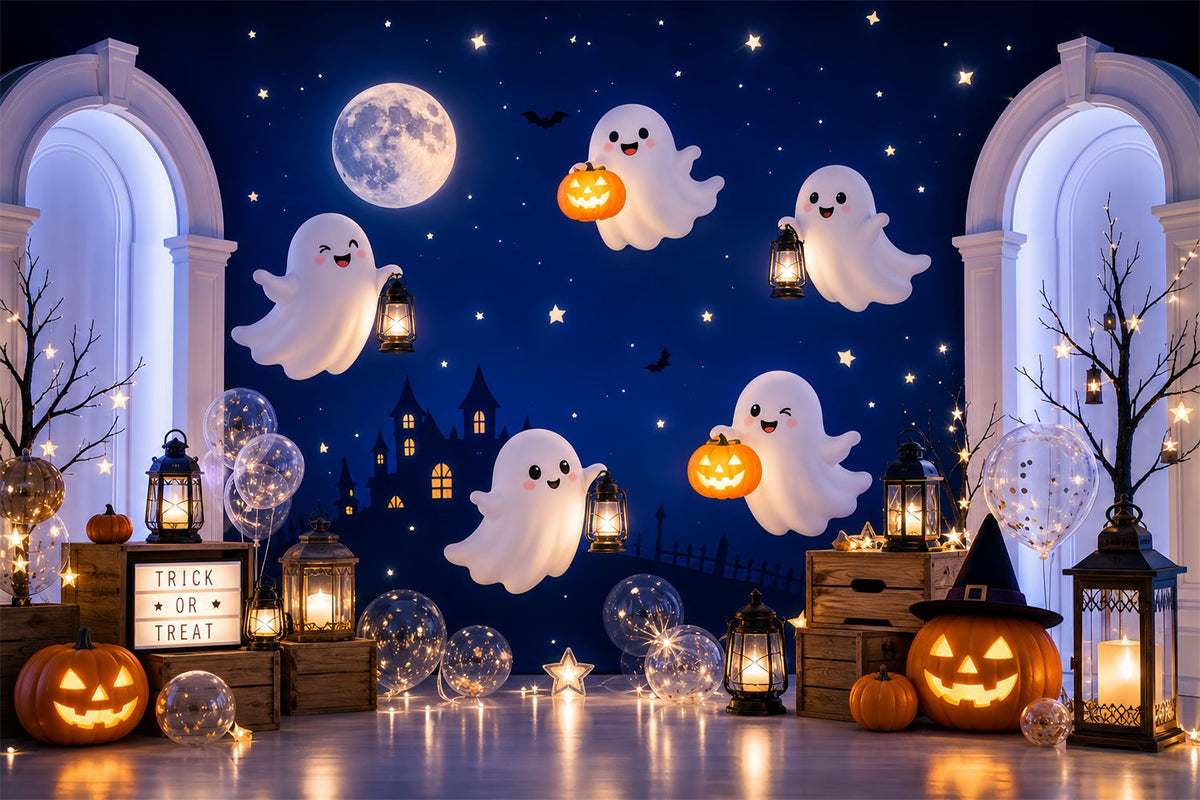 Halloween-Hintergrundkulissen Geister Kürbisse Laternen Bögen Ideen Für Halloween-Hintergrundkulissen LXX67-5