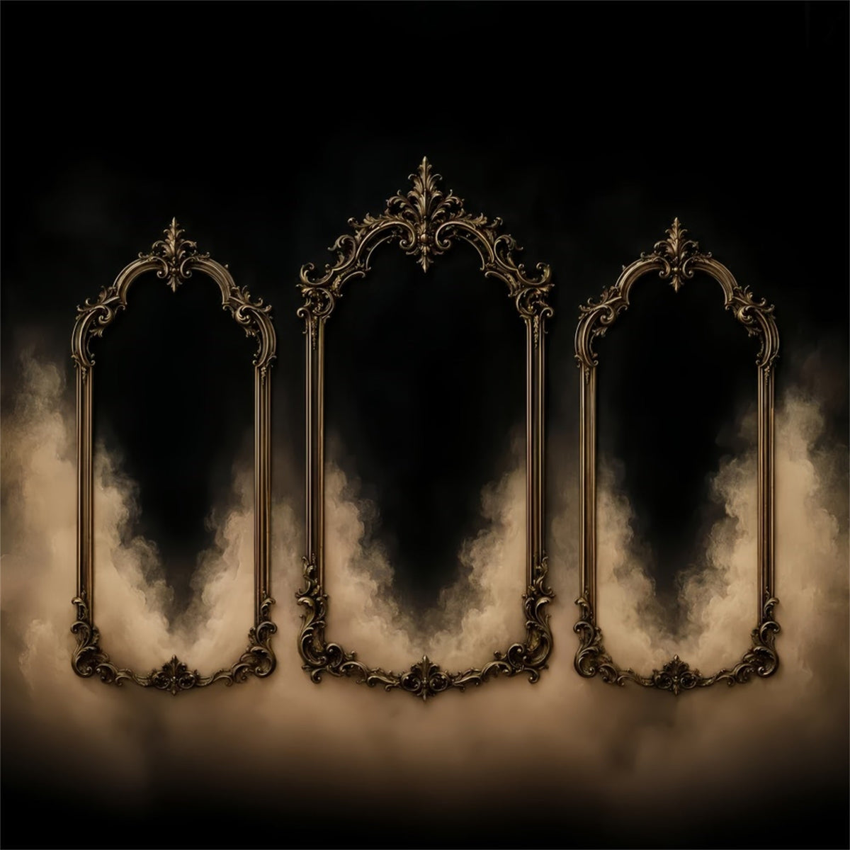 Einfacher Halloween-Hintergrund Verziert Mit Goldenen Rauchrahmen Extra Großer Halloween-Hintergrund LXX67-53