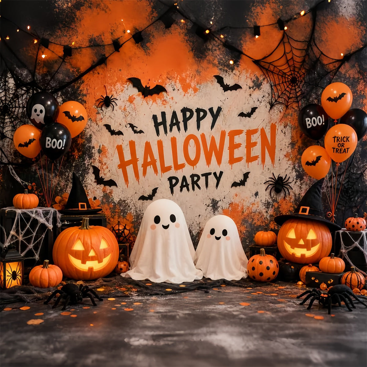 Halloween-Party-Fotohintergrund Geister Kürbis Ballon Dekoration Halloween-Hintergrund LXX67-57