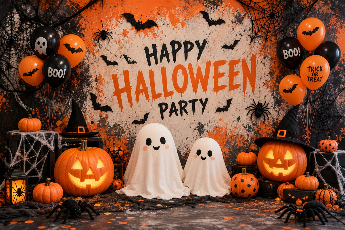 Halloween-Party-Fotohintergrund Geister Kürbis Ballon Dekoration Halloween-Hintergrund LXX67-57