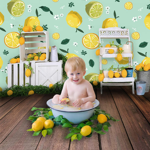 Zitronengrüner Hintergrund für Kinderfotografie M-32