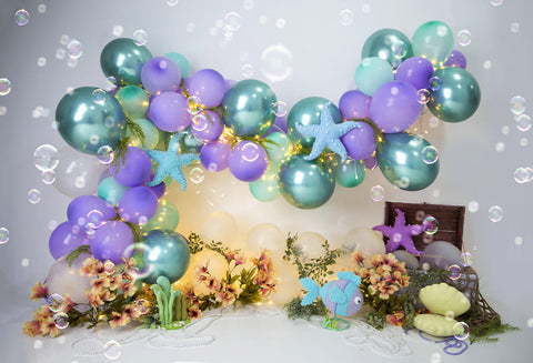 Unterwasserpflanzen Ballons Bubble Party Hintergrund M-86