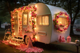 Blumenambiente Beleuchteter Wohnwagen Backdrop M1-09