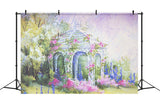 Frühling Ölgemälde Fantasy Wrap Around Flowery Pavilion Hintergrund M1-19