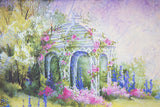 Frühling Ölgemälde Fantasy Wrap Around Flowery Pavilion Hintergrund M1-19