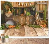 Ostern Karotte Shop Holzbrett Dekorative Hintergrundkulisse M1-32