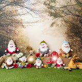Frühling Sieben Kinder Menschen Fawn Eichhörnchen Wald Hintergrund M1-62