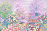 Frühling Ölgemälde Romantisch Sakura Baum Rose Tulpe Hintergrund M1-72