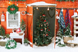 Weihnachtsbaum Türkranz Schnee Hintergrund M10-01