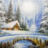 Winter Schneiender Waldlandschafts Hintergrund M10-02