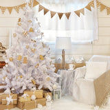 Weißer mit Weihnachtsbaum Geschmückter Raumhintergrund M10-05