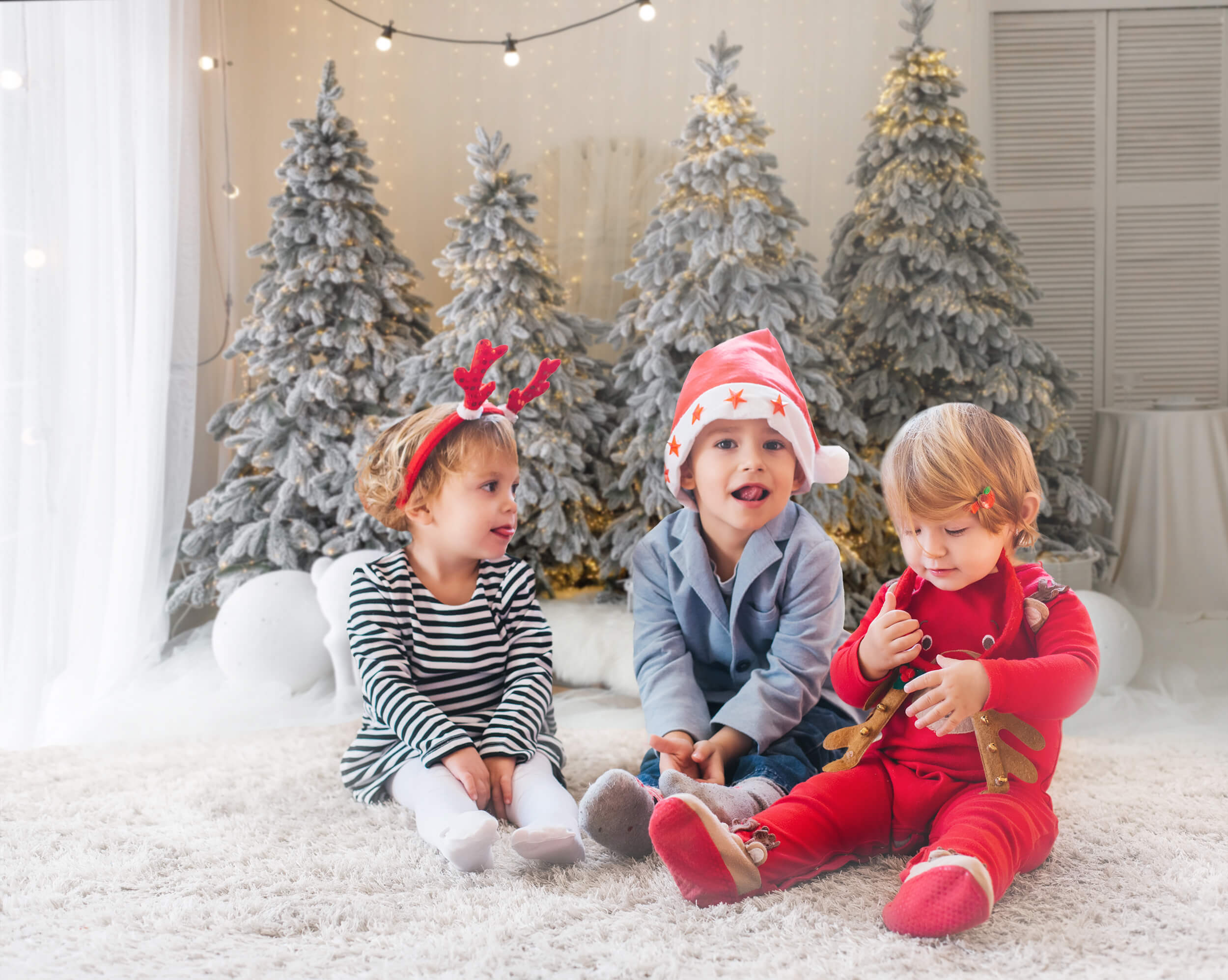 Weihnachtsbaum Elch Dekoration Fotografie Hintergrund M10-06