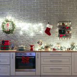 Weiße Küche mit Dekorationen Weihnachts Hintergrund M10-12