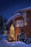 Weihnachten Abend Winter Schneehaus Hintergrund M10-18