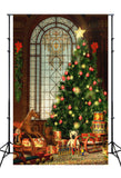 Geschmückter Weihnachtsbaum Präsentiert Spielzeug Hintergrund M10-20