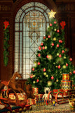 Geschmückter Weihnachtsbaum Präsentiert Spielzeug Hintergrund M10-20