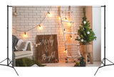 Weihnachten Dekorierte Zimmer Wand Lichter Hintergrund M10-24