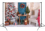 Weihnachten Baum Weiß-gestrickt Stuhl Hintergrund M10-27