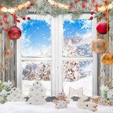 Weihnachten Dekoration Fenster Schnee Ansicht Hintergrund M10-50