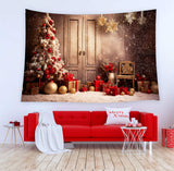 Schneeflocke Weihnachtsbaum Geschenke Hintergrund M10-53