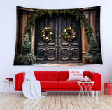 Weihnachten geschmückt Haustür Hintergrund M10-58