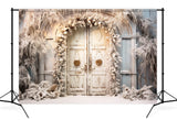Winter Weihnachten Rustikale Tür Fotokulisse M10-60