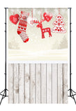 Weihnachtsstrumpf Deko Holzboden Hintergrund M10-77