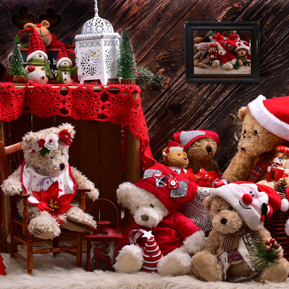 Weihnachten Teddybären Backdrop für Fotografie M11-08