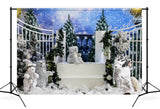Winter Weihnachten Schneemann Kitz Bär Hintergrund M11-10