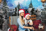 Winter Weihnachten Schneemann Kitz Bär Hintergrund M11-10