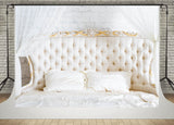 Weißes Schlafzimmer Kopfteil Fotokulisse M11-31